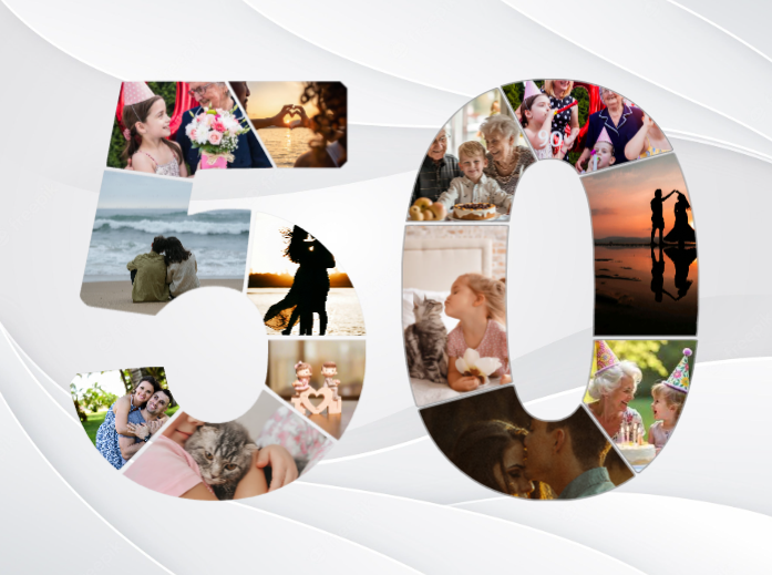 Egyedi szám kollázs 50