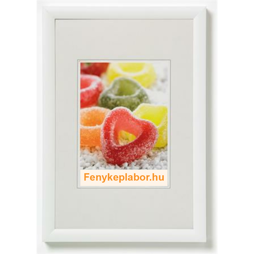 30x40-es fa fehér képkeret üvegezett