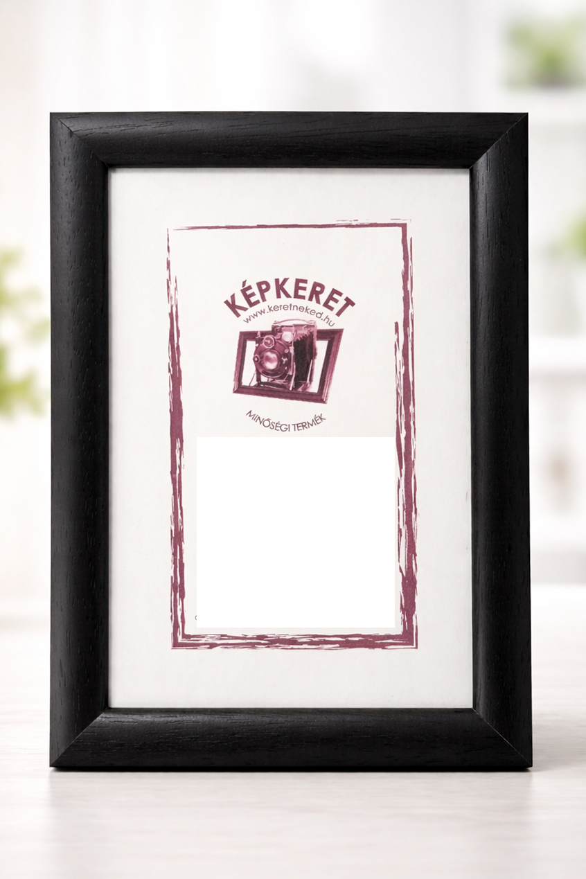 30x40 -es fa képkeret fekete üvegezett