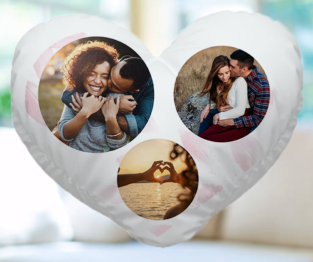 Fényképes Párna - 40x40 - Szívalakú - Valentin - V1