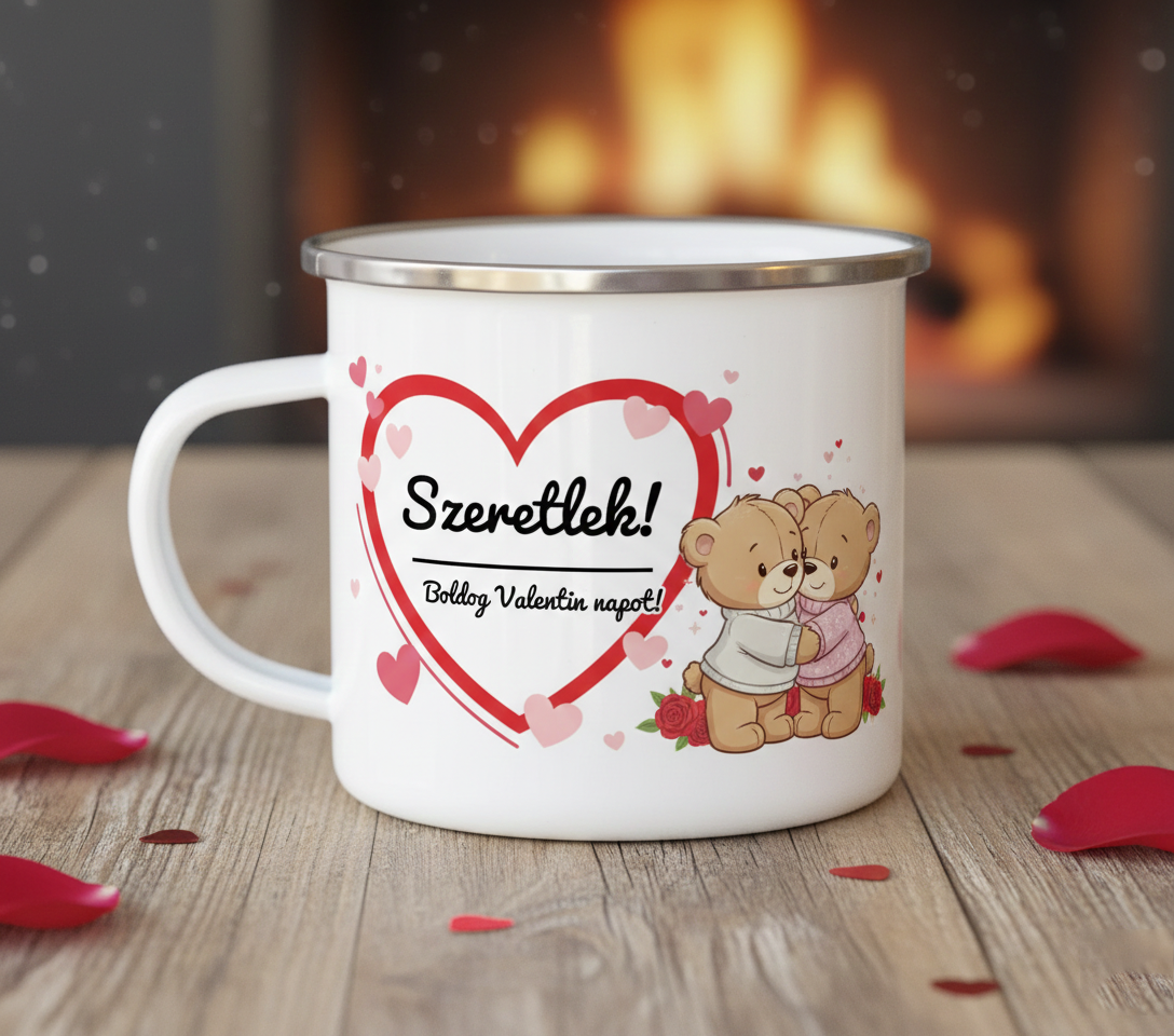 Fényképes Bögre - Zománcos - Fehér - 3dl