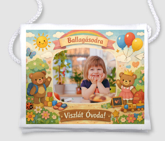 Egyedi fényképes ballagási tarisznya - B01