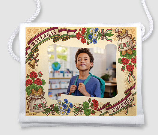 Egyedi fényképes ballagási tarisznya - B02