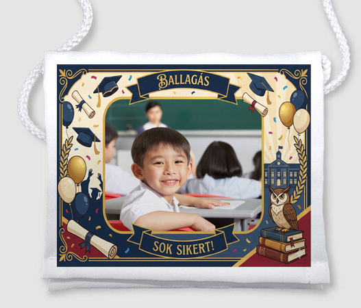 Egyedi fényképes ballagási tarisznya - B03
