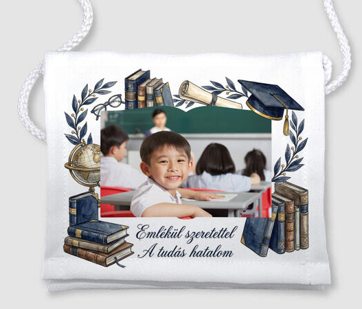 Egyedi fényképes ballagási tarisznya - B12