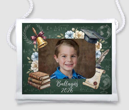 Egyedi fényképes ballagási tarisznya - B14