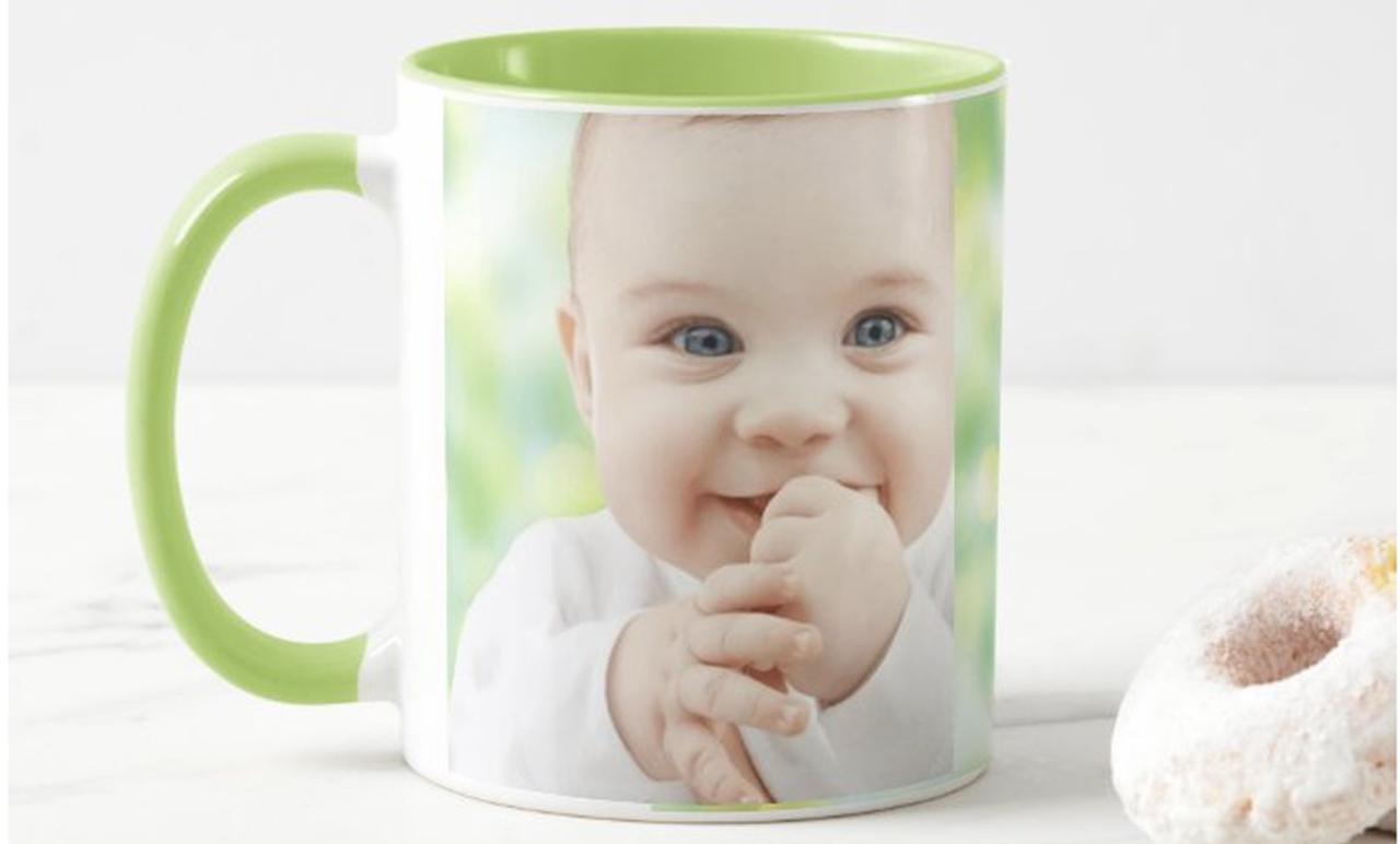 Fényképes Bögre - Színesbelsővel - Zöld - 3dl