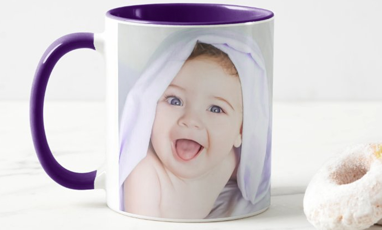 Fényképes Bögre - Színesbelsővel - Lila - 3dl