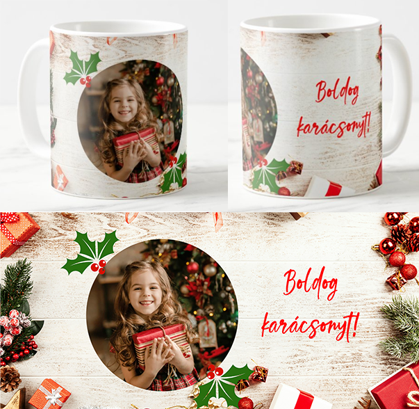 Egyedi fényképes Bögre - Karácsony - K01
