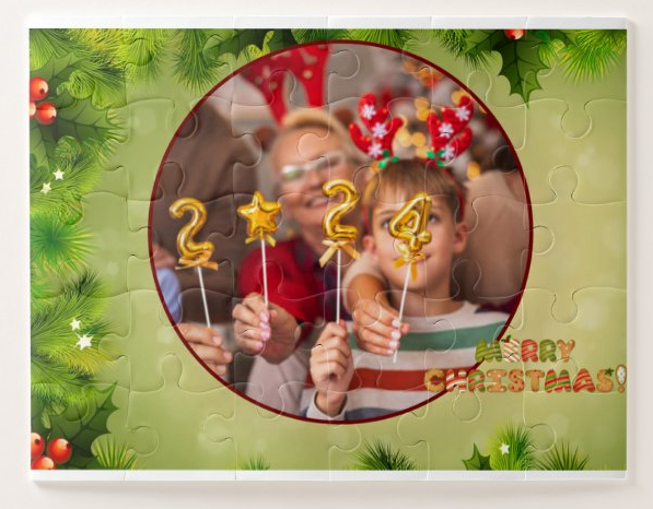 Egyedi fényképes puzzle 35dbos - Karácsony -  Kör sablon