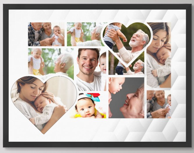 Egyedi kollázs készítés - Családi - Modern (30x40)