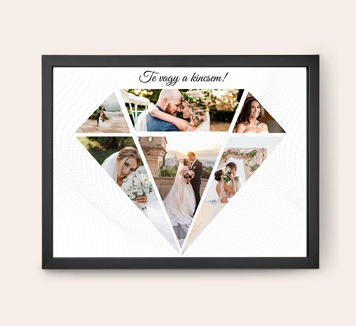 Egyedi kollázs készítés - Esküvői - Gyémánt (30x40)