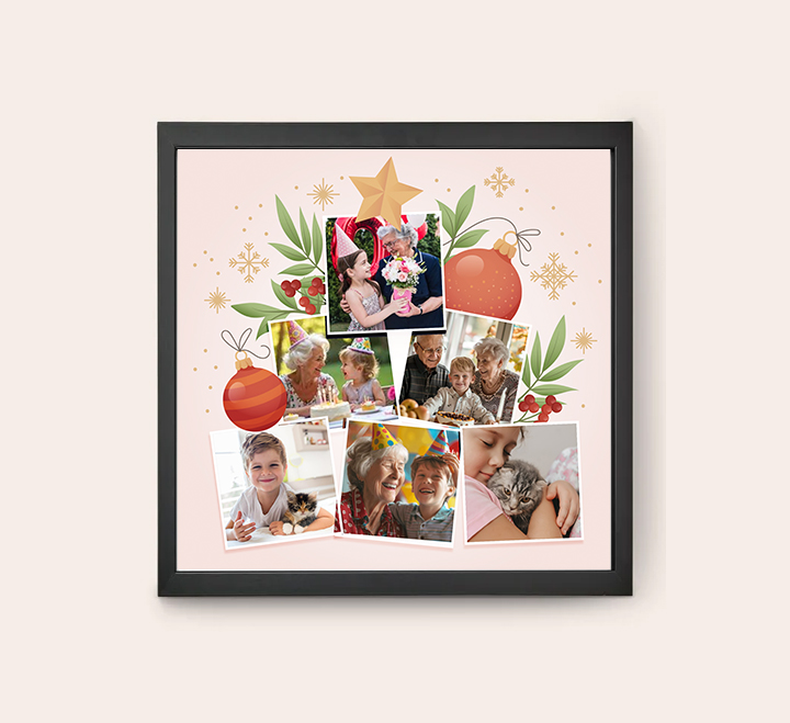 Egyedi kollázs készítés - Karácsonyi - Varázslat (40x40)