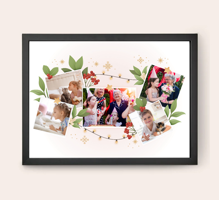 Egyedi kollázs készítés - Karácsonyi  - Díszek (30x40)