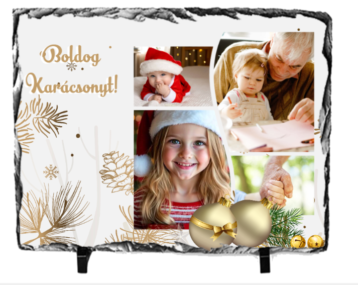 Fényképes Fotókő (15x21)  -  Karácsony - Karácsonyi keret