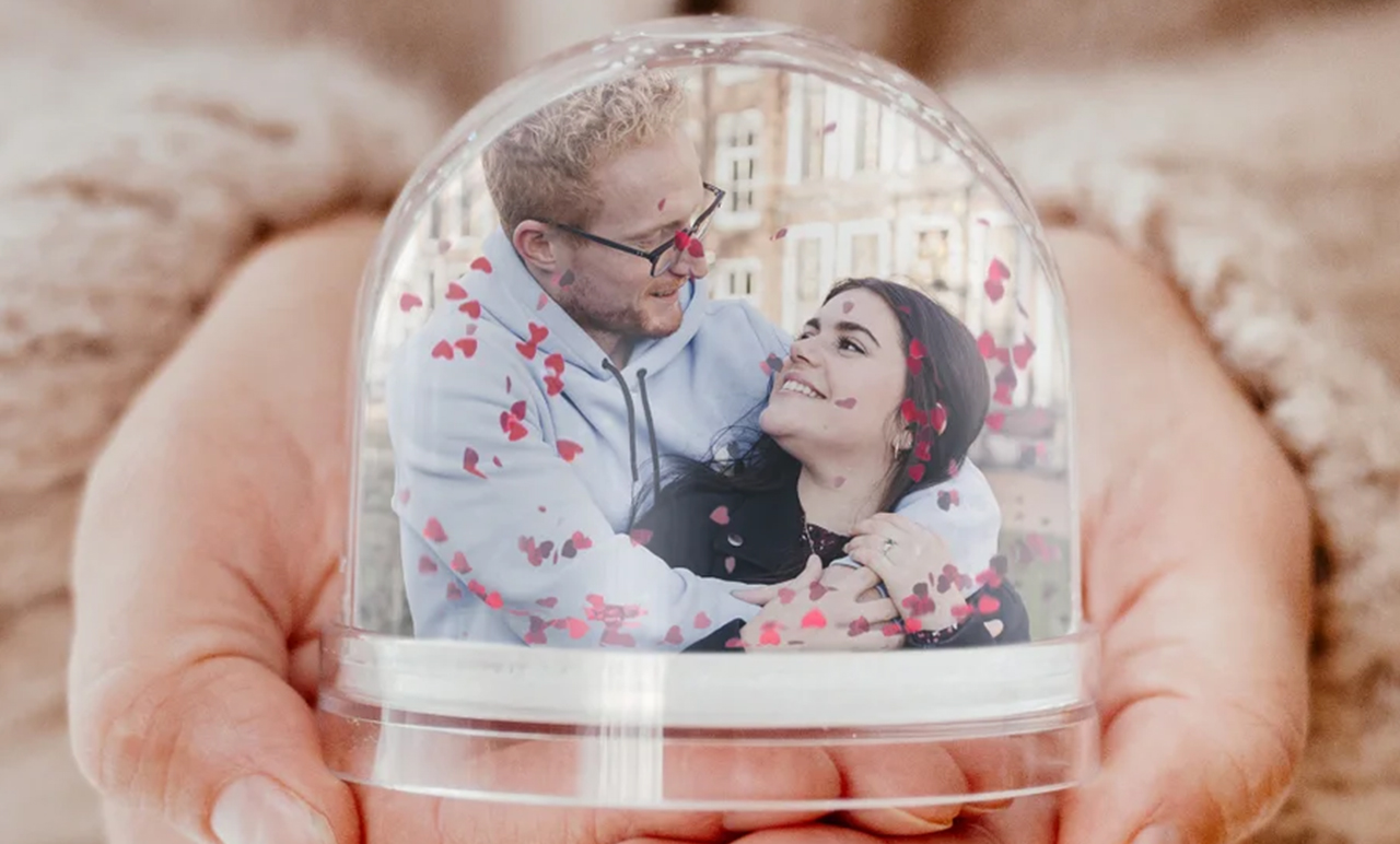 Fényképes hógömb (Ovális - Szív)