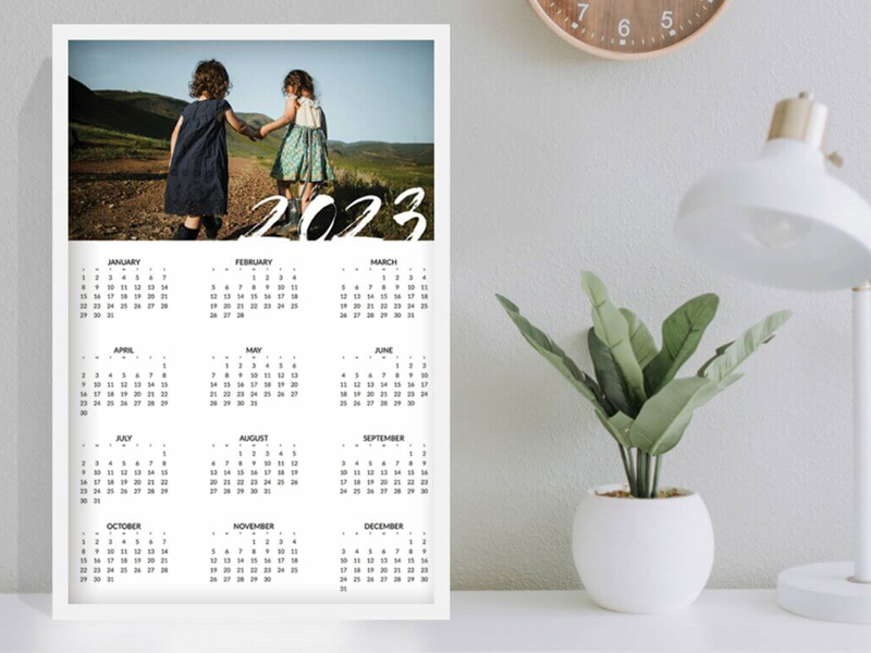 Fényképes naptár A4 méret 2026 - Egy lapos (Éves)