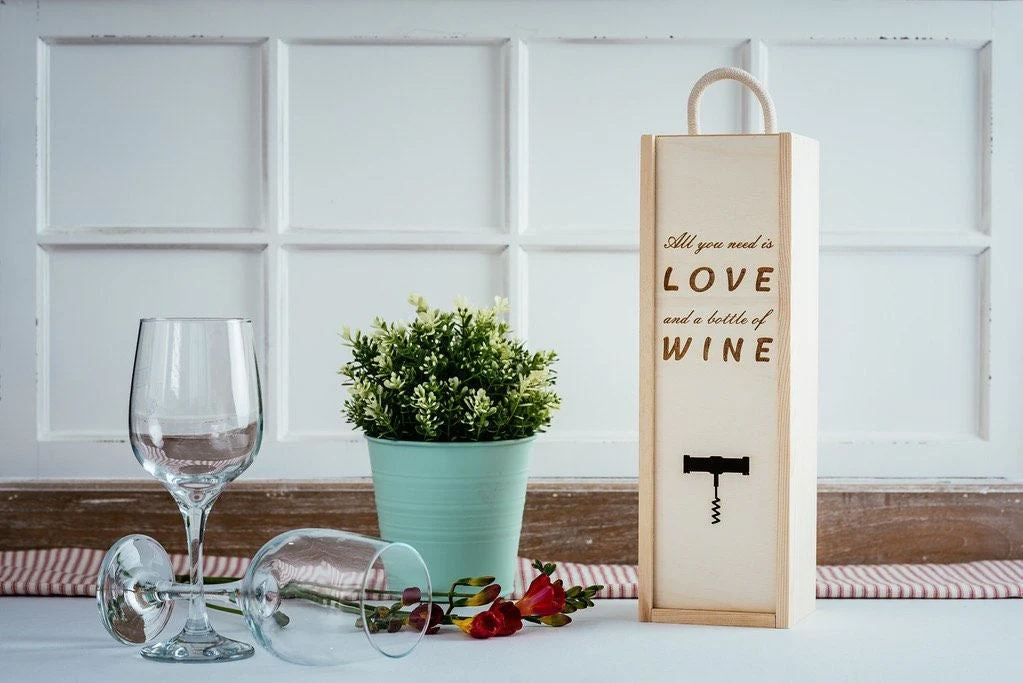 Fényképes Fa Borosüveg tartó