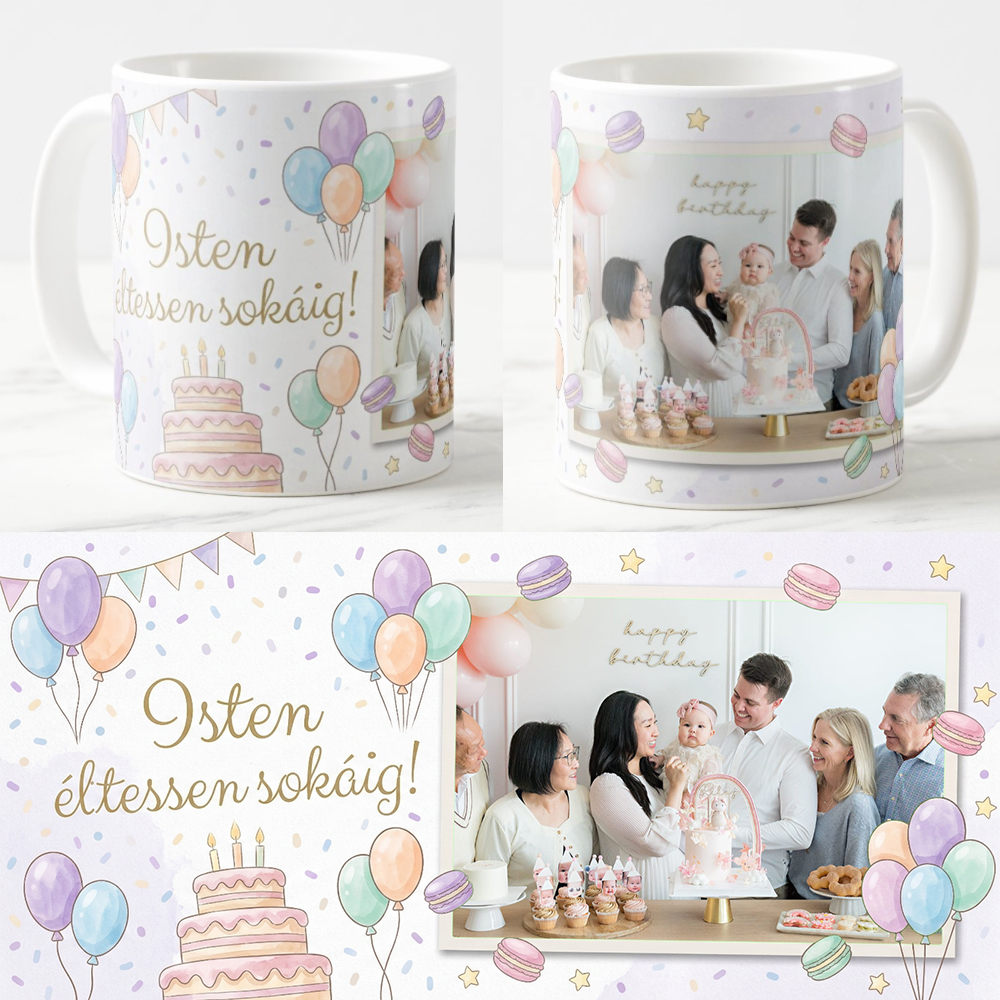 Egyedi fényképes Bögre - Születésnap - SZ03