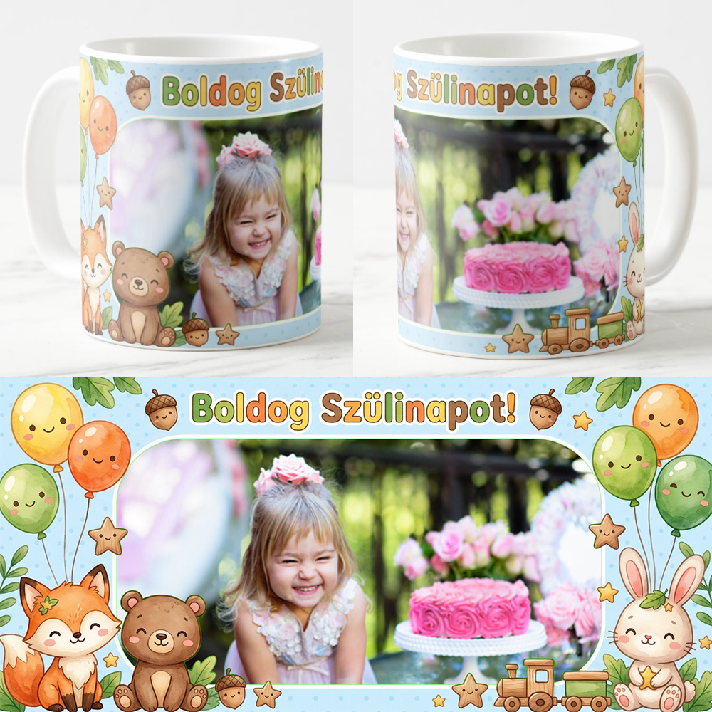 Egyedi fényképes Bögre - Születésnap - SZ04