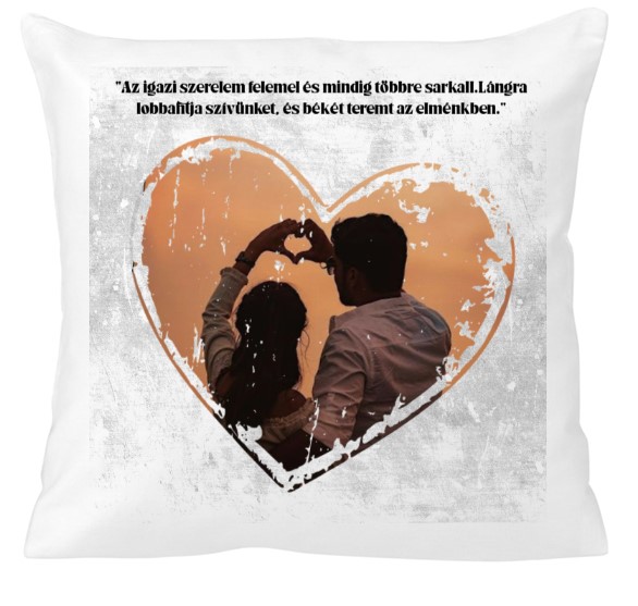 Egyedi fényképes párna - Szerelem -  Foltos szív