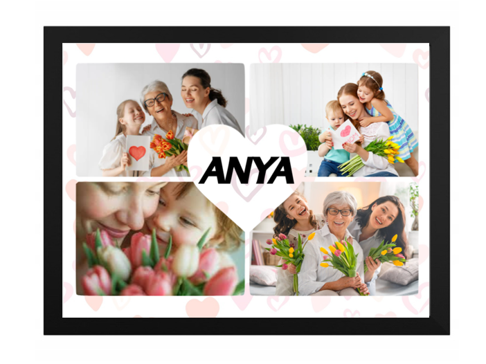 Egyedi kollázs készítés - Anyák napja - Szív kollázs