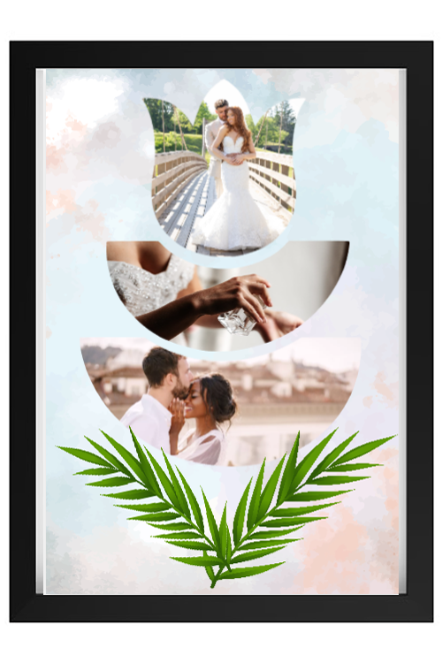 Egyedi kollázs készítés - Esküvői -  Virágkollázs