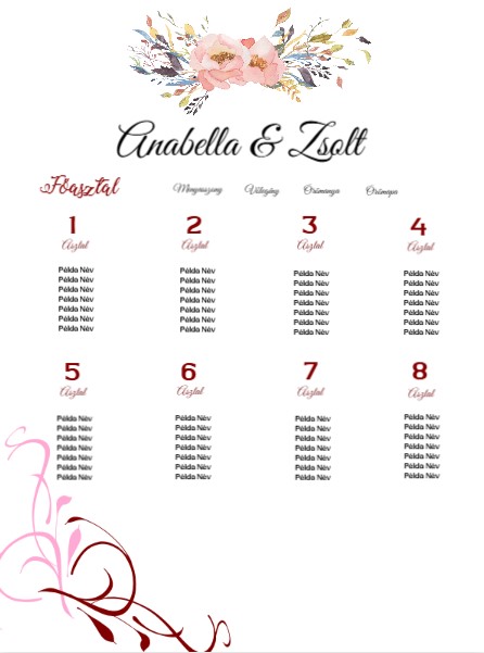 Esküvői ültető tábla - Virág (40x60)