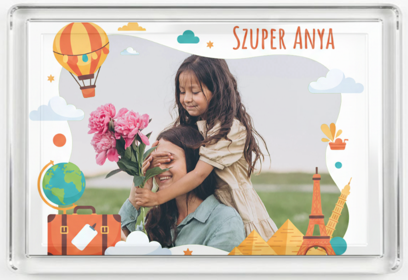 Fényképes hűtőmágnes - Anyáknapja - A05