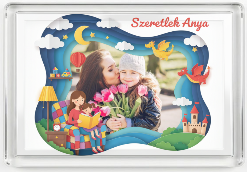 Fényképes hűtőmágnes - Anyáknapja - A07