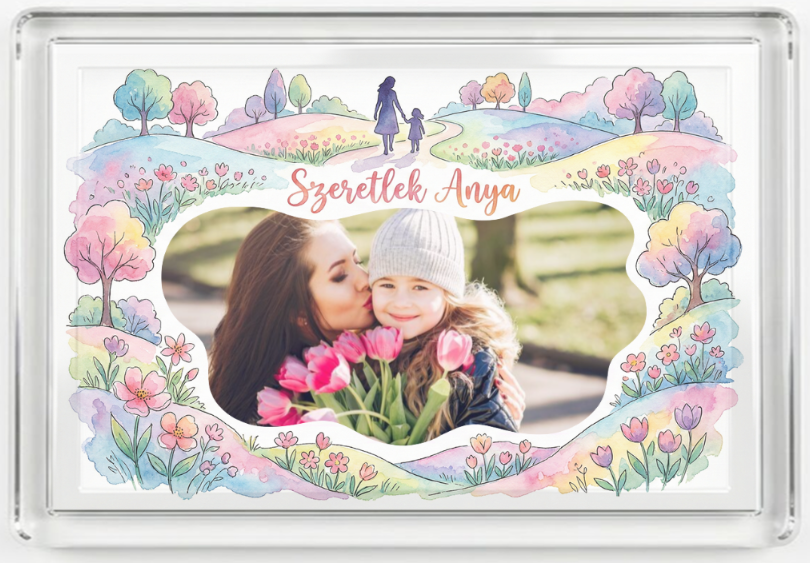 Fényképes hűtőmágnes - Anyáknapja - A08