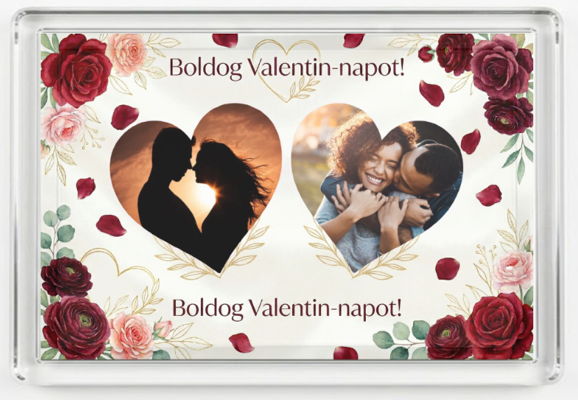 Fényképes hűtőmágnes - Valentin - V2