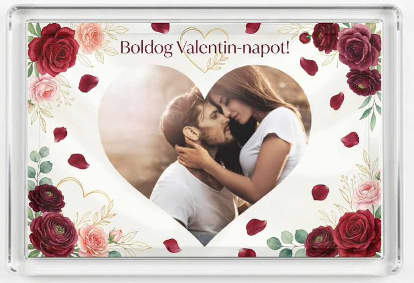 Fényképes hűtőmágnes - Valentin - V3