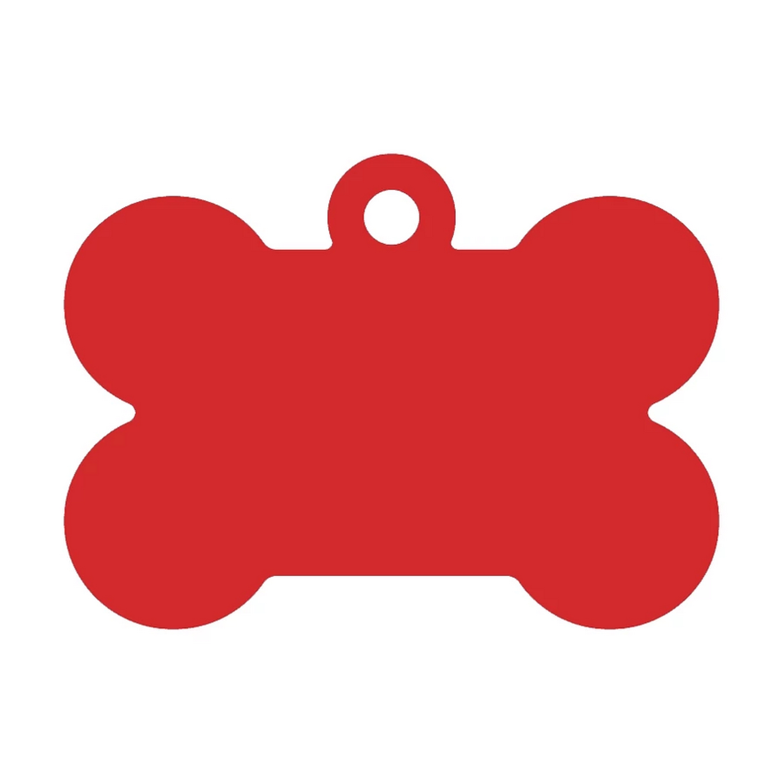 Gravírozható fém kutyabiléta csont formájú - piros