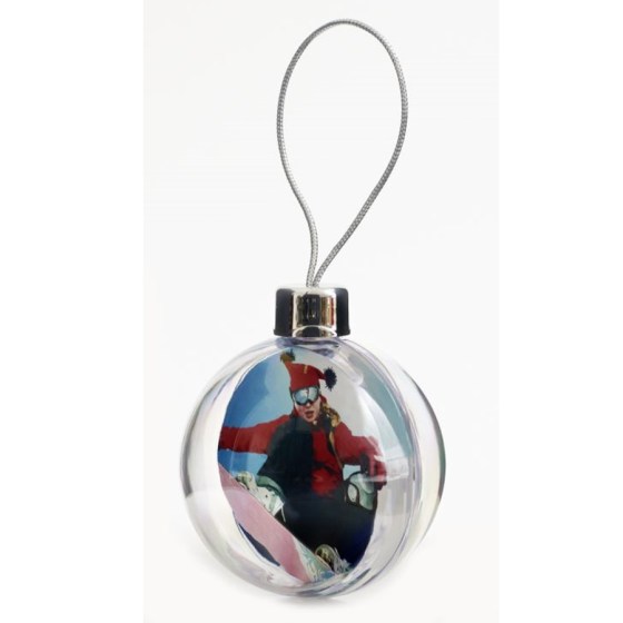 Karácsonyfadísz gömb, 2 x átlátszó fél