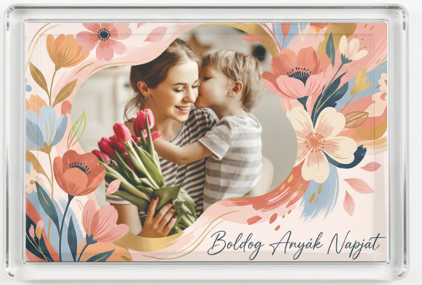 Fényképes hűtőmágnes - Anyáknapja - A01